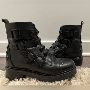 ALDO black studded boots